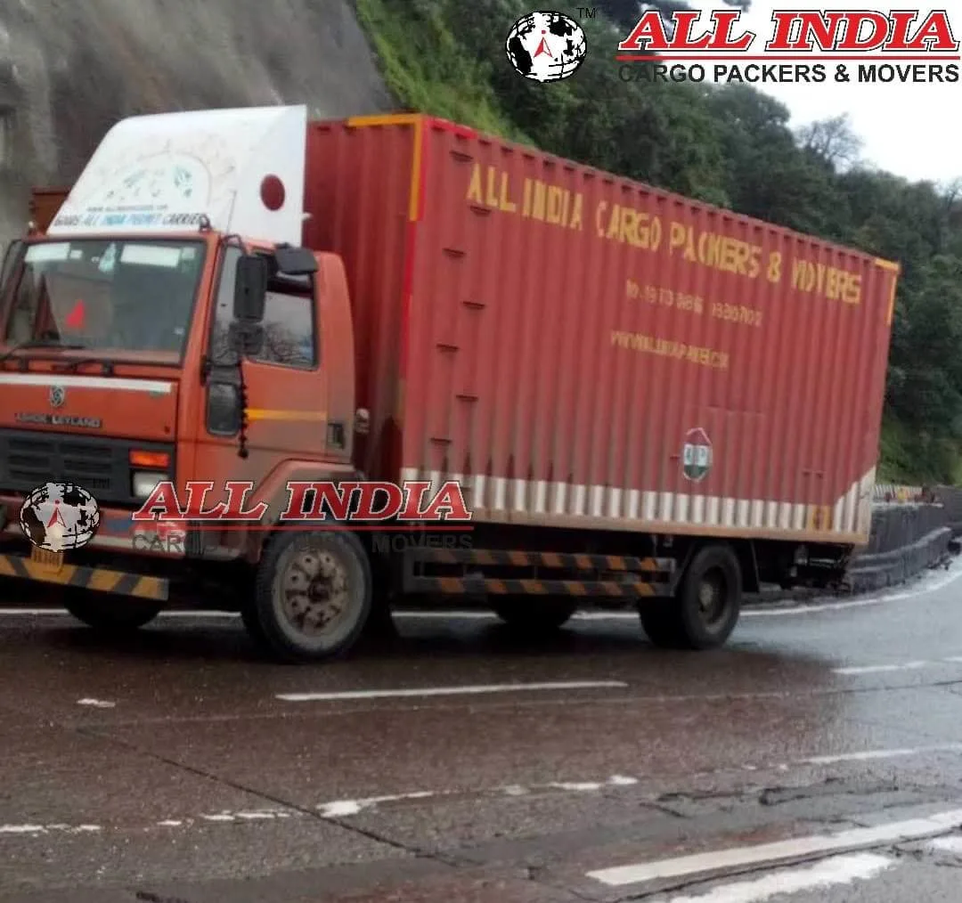 Moving truck on highway